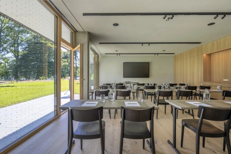 Room with tables and chairs